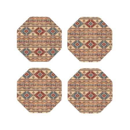 

Kdxio Traditional Tribal Aztec Funny Coasters 4 Pcs Leather Coasters Housewarming Gifts Protect Furniture from Water Marks Scratch and Damage
