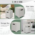 thumbnail image 3 of 16.1in Faux Marble Square Side Table with Storage Shelf Iron Frame Adjustable Feet Indoor Outdoor Accent End Table for Living Room Bedroom Patio Garden Home Office Apartment Balcony Decor, 3 of 15