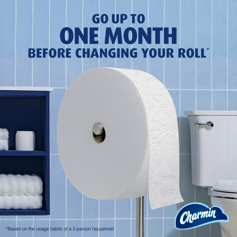 Charmin Toilet Paper Ultra Soft, Forever Roll Starter Kit, 1 Holder, 2 Rolls, 2-Ply Bath Tissue