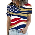 thumbnail image 6 of VKOYWKM American Flag Shirts for Women 4th of July Independence Day Graphic Tees Patriotic Short Sleeve Crew Neck Summer Tops Tshirts, 6 of 6