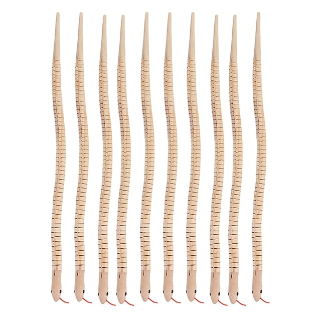 10 serpientes de madera para niños, juguete de serpiente de madera articulada flexible, suministros para fiestas infantiles