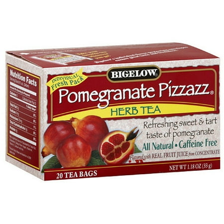 Bigelow Pomegranate Pazaz Herbal Tea, 20ct (Pack of 6)
