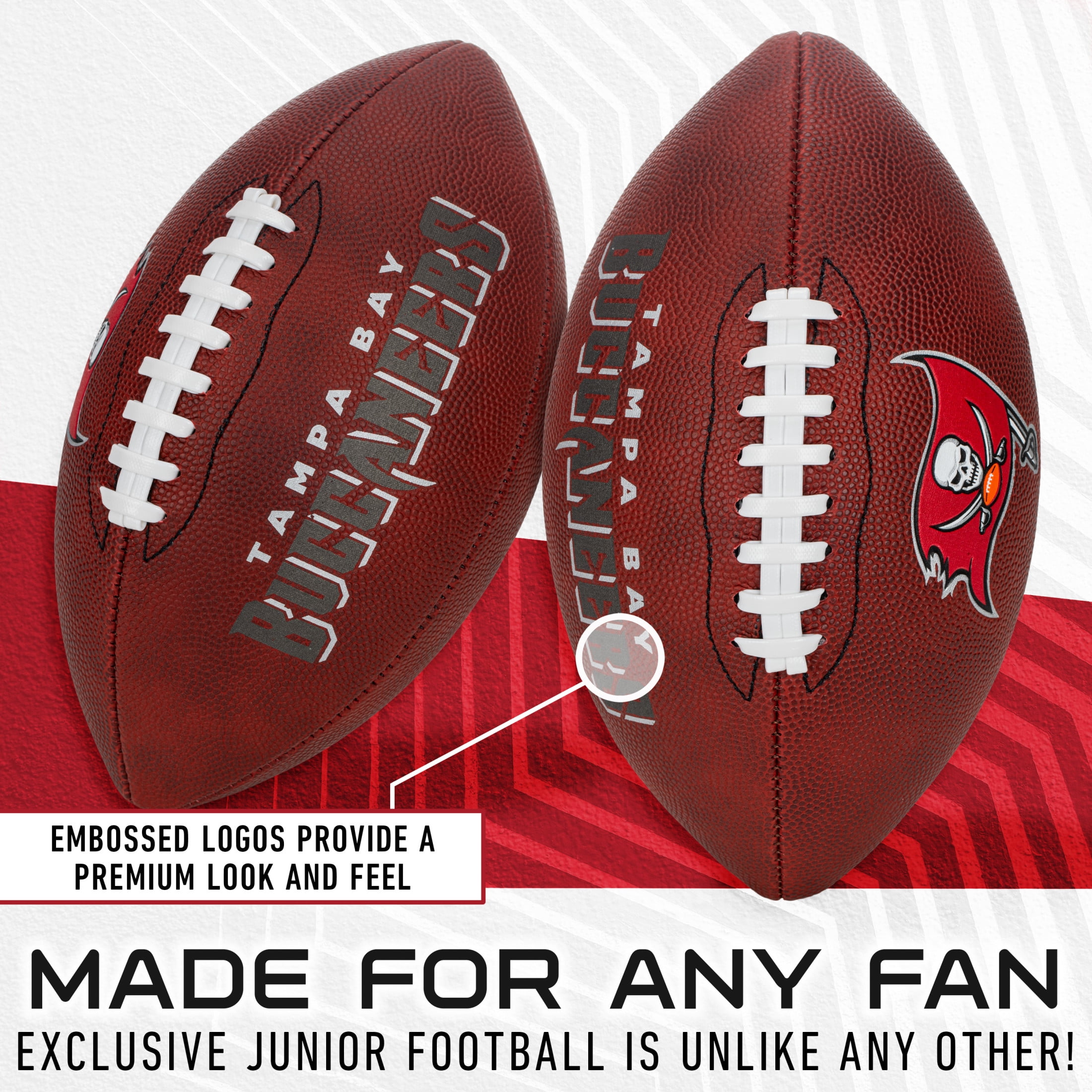 Franklin Sports NFL Tampa Bay Buccaneers Football - Youth Junior Size Football for Kids - Official NFL Team Logo + Colors Youth Football - Kids NFL Fan Shop Football