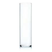 WGV Clear Cylinder Glass Vase - 7" Wide x 26" Height, Good quality, Heavy Weighted Base - 1 Pc