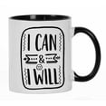 thumbnail image 1 of Inkdotpot I Can & I Will 11oz CeramicCoffeeMug Inspirational Quotes Gift For Employee Boss Coworkers -Black, 1 of 6