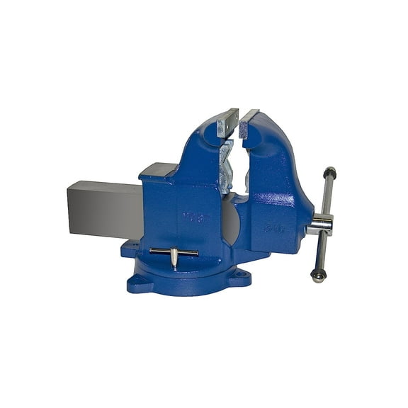 Yost Vises 34C Combination Vise , 6 Inch Jaw Width Heavy-Duty Utility Pipe and Bench Vise ,Secure Grip with Swivel Base and Large Pipe Jaw Capacity , Made with Ductile Iron , Blue 6 inches