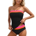thumbnail image 2 of Women Tummy Control One Piece Swimsuits Strapless Bandeau Bathing Suits Slimming Halter Swimwear, 2 of 7