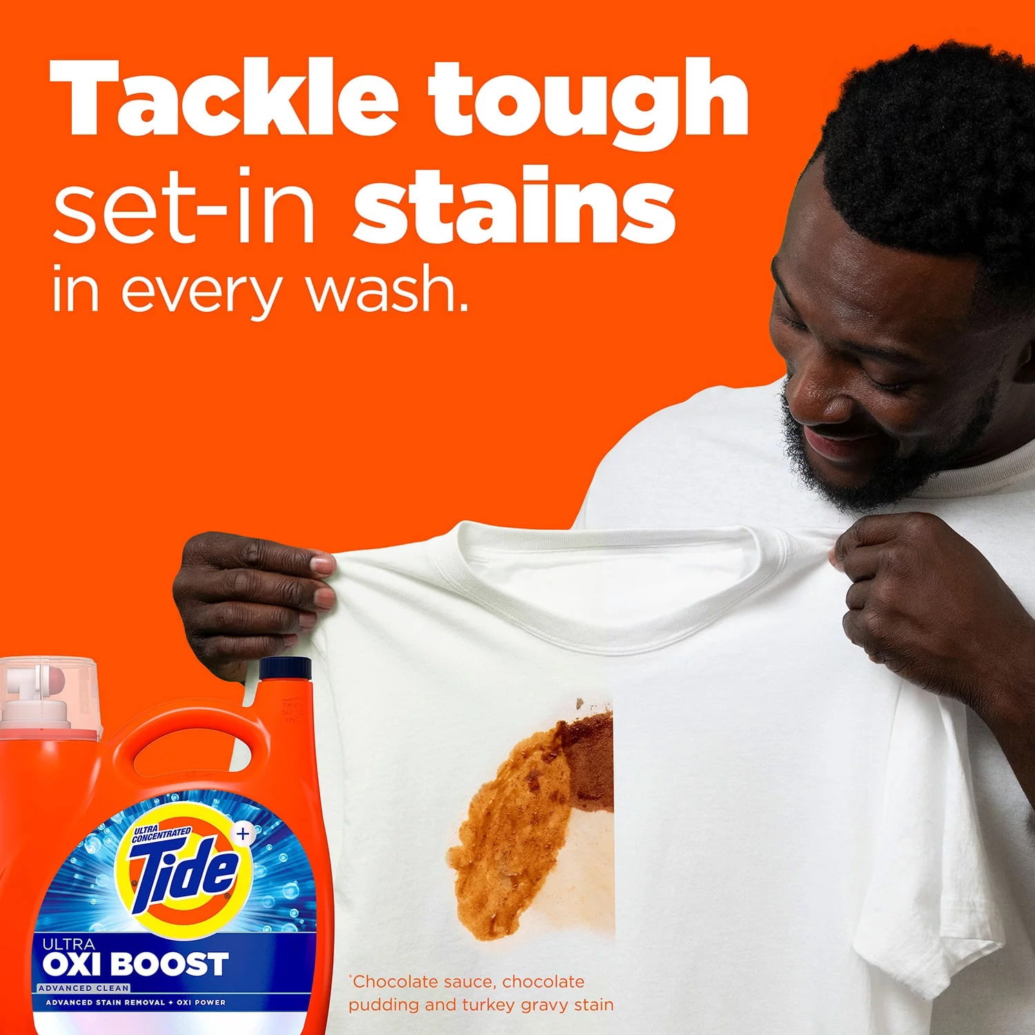 Tide Ultra Oxi Boost Liquid Laundry Detergent, 100 Loads, 128 Fluid Ounce