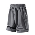 thumbnail image 3 of Men's Quick Dry Cargo Shorts Elastic Drawstring Waist with Multi-Pockets,Fashion Casual Lightweight Summer Shorts Gray XL, 3 of 8
