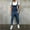 Navy, variant on Jacenvly Cargo Pants for Men Long Cargo Pants High Waisted Pocket Plain Men'S Pants Washed Bib Overalls Casual Ripped Jumpsuits Rompers