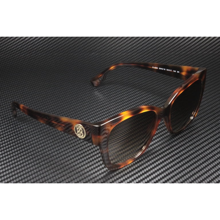 BURBERRY BE 4345 331613 Light Havana Plastic Square Sunglasses Brown Gradient Burberry BE 4345 Plastic Womens Square Sunglasses Light  main image 4