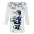 thumbnail image 5 of Mifsaly Christmas Shirts for Women 2025 3/4 Sleeve Crewneck Tunic T-Shirts Xmas Santa Graphic Loose Blouse Festival Party T-Shirt Holiday Fall Winter Outfits 2025, 5 of 6