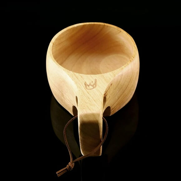 Fire Maple Ancest Bushcraft Wooden Cup Portable Tea Milk Outdoor Drinking Cup with Hole Grips for Camping Rubber Wood Cups 300ML Fire