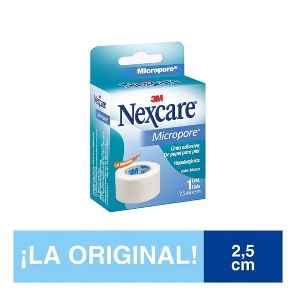 Cinta adhesiva Nexcare Micropore de papel blanco 2.5 cm x 5 m