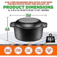 thumbnail image 2 of NutriChef Cast Iron Multi Cooker Pre-Seasoned Non-Stick Double Dutch Stovetop Casserole Cookware, 2 of 7