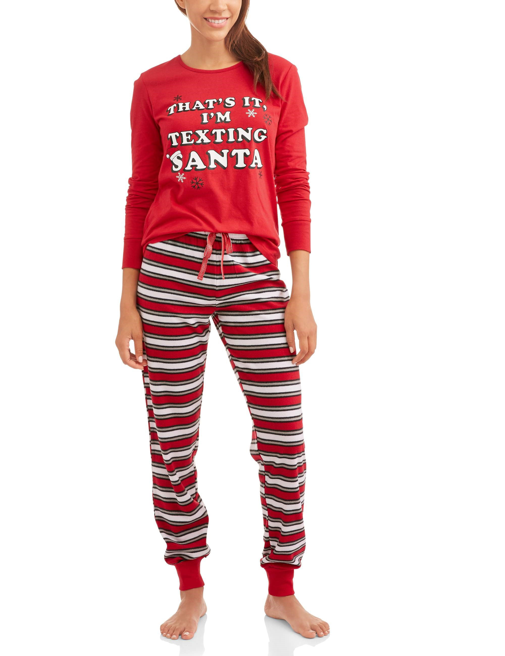 JV Apparel - Women's Holiday Family Pajamas Naughty L - Walmart.com ...