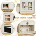 thumbnail image 4 of TLSUNNY Wooden Play Kitchen for Toddlers, Playset with Real Lights, Sounds, Sink, Microwave & Storage for Ages 3+ , Beige, 4 of 9