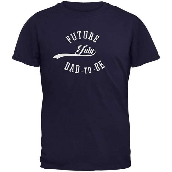 July Dad to Be Navy Adult T-Shirt - Large