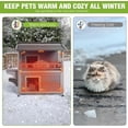 thumbnail image 4 of Aivituvin 2 Story Heated Cat House for Outside Outdoor Cat House Insulated Weatherproof Feral Cat Shelter with Heated Pad, Insulated All-Round Thermal Liner, Chewproof Cable for 1-4 Cats in Winter, 4 of 10