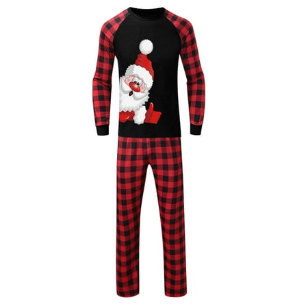 

Nomeni Men Dad Christmas Santa Print Long Sleeve Tops And Pants 2PC Set Outfirs Family Matching Pajamas Sleepwear Xmas Clothes Pjs Matching Sets Loungewear Outfits