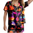 thumbnail image 3 of BILIKEYU Women's Pajama Sets Halloween Print Buttoned Waist Set, Womens Tops, Pajamas for Women Set, Halloween Pajamas Women, 3 of 6