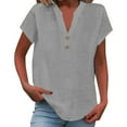 thumbnail image 6 of Weikingp Tops For Women Trendy Summer Shirts For Women Womens Basic Tee Shirts Short Sleeve Shirts For Women Going Out Tops For Women Gray L, 6 of 8
