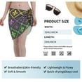 thumbnail image 7 of Kll Mardi Gra Geometric Print Women'S Sarong Coverups Short Bathing Suit Wrap Skirt Beach Wrap Swimsuit Cover Ups, 7 of 7