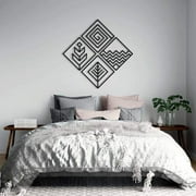 Hencely Four Elements Metal Wall Art - Set of 4, 15.75-inch Each Piece - Stylish Black Metal Decor