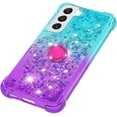 thumbnail image 4 of Clear Case for Samsung Galaxy S23 with Kickstand for Girls Women, Liquid Glitter Sparkle Bling Cute Case Gradient Quicksand Cover for Samsung Galaxy S23 JB Bluish Violet, 4 of 14