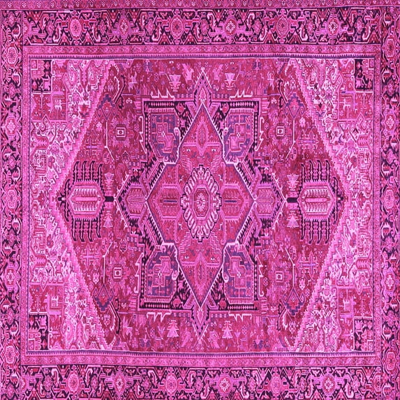 Ahgly Company Indoor Square Persian Pink Traditional Area Rugs, 4' Square