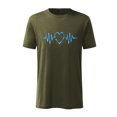 thumbnail image 4 of Hombres manga corta casual Pompotops electrocardiograma impresión cuello redondo pulóver camiseta blusa, 4 of 4