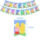 thumbnail image 1 of Lindo plato de cubiertos para fiesta de cumpleaños de la familia Peppa Pig, pancarta desechable, adorno de Peppa, bandera colgante, globos, decoración de pastelería, 1 of 5