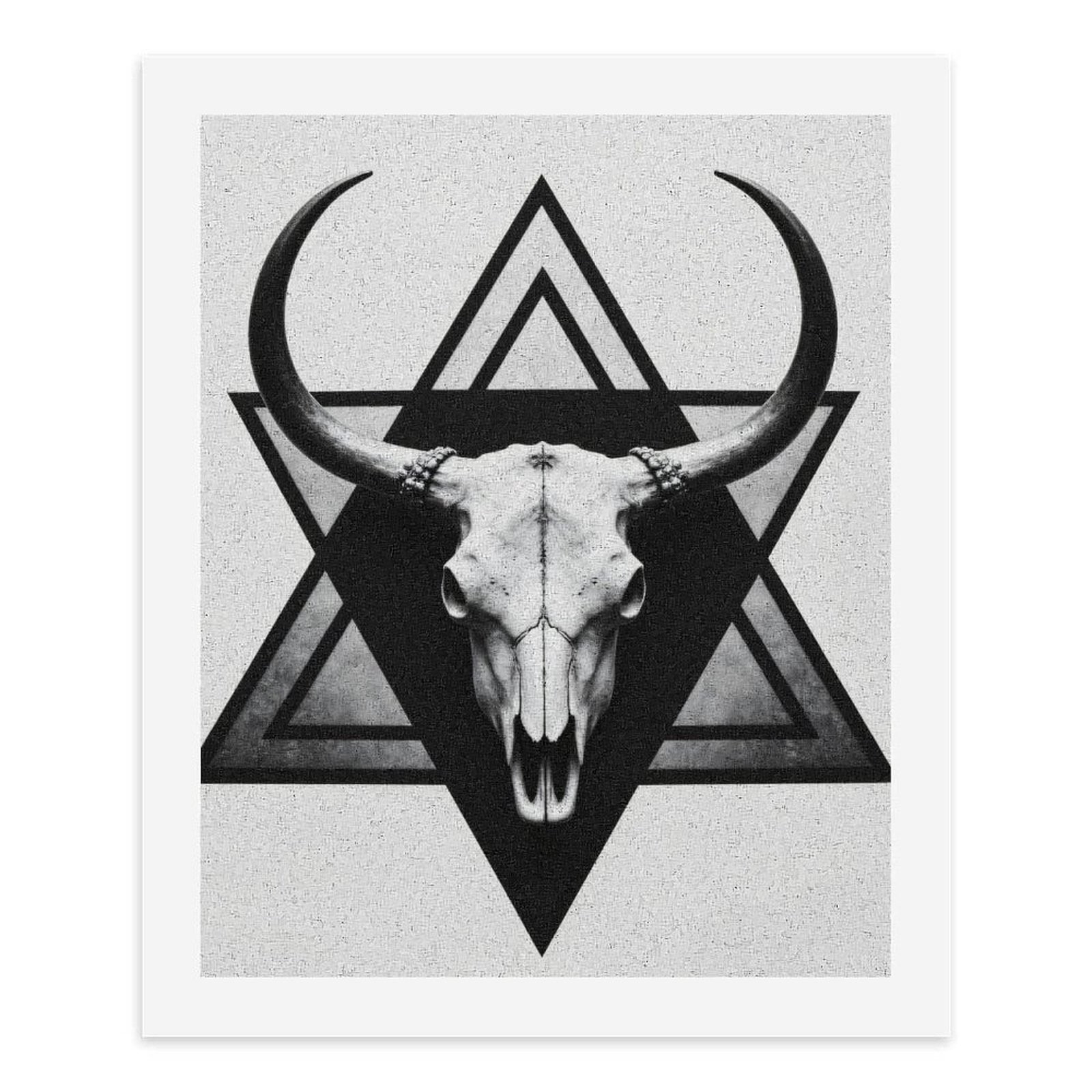 Paint By Numbers Kit for Adults Beginner - DIY Geometric Bull Skull Art Print Canvas Painting Kits for Adults, Frameless Paint By Number for Adults for Home Wall Decor 16x20 Inch