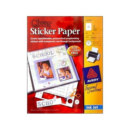 paper vinyl avery sticker dennison Sticker Avery Printable Ink Paper Jet Project Dennison