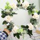 thumbnail image 5 of Corona de puerta delantera, corona artificial, corona de rosas, corona de primavera y verano, corona de boda para granja, porche, 5 of 9