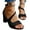 Black, variant on Womens Open Toe Strapy Pumps Shoes Buckle Ankle Strap High Heeled Shoes with Suede Arch Support