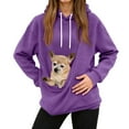 thumbnail image 4 of Stralyhd Unisex Hoodies Pet Holder Cozy Soft Dog Pouch Sweatshirts Waffle Pet Carrier Hoodie Hooded Pet Carrier Pullover Purple S, 4 of 5
