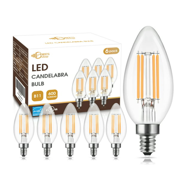 6 Pack E12 Led Candelabra Light Bulbs, Dusk To Dawn Outdoor Candelabra Light Bulbs