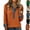 Saffron, variant on longantii Women's Waffle Knit Top with Denim Collar Cuffs Button up Long Sleeve Casual Pullover V Neck Office Outfits Winter Green S