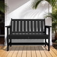 thumbnail image 5 of LOYALICE HDPE 48.8" 2-Person Weather-Resistant Park Bench for Outdoor Use, with Wide Armrests and Backrest, Suit for Garden, Porch and Park, Black, 5 of 8