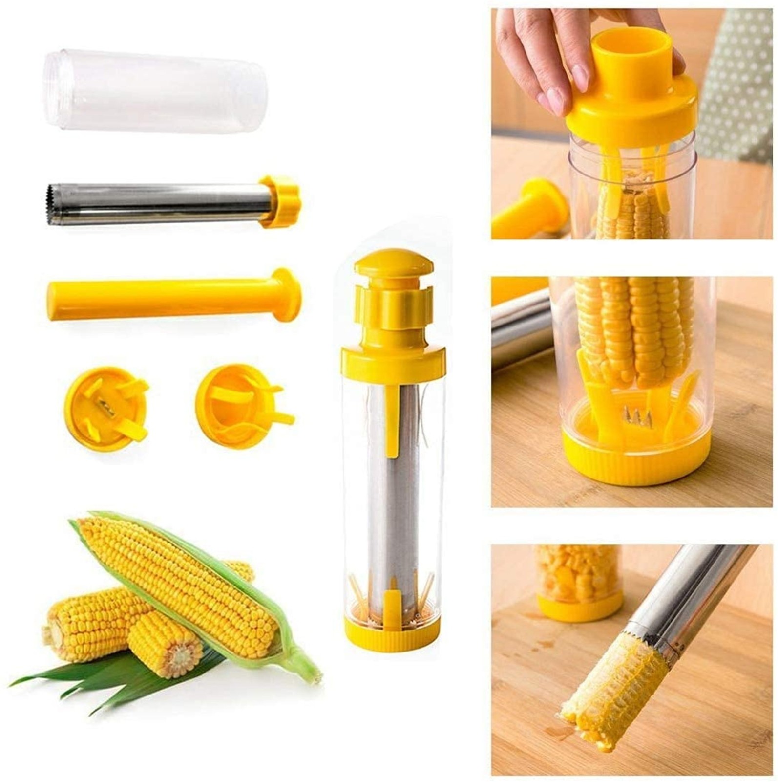 Corn Stripper Fruit Vegetable Tools Stainless Steel Corn Cob Remover Cutter Material abs