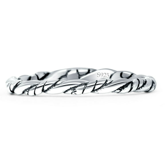 Twisted Rope Band Vintage Style Ring 925 Sterling Silver Size 5