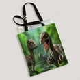 thumbnail image 2 of ABPHQTO Three Dinosaurs Velociraptors Nature Canvas Bag Reusable Tote Grocery Shopping Bags Tote Bag 14x16 inch, 2 of 2