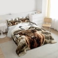 thumbnail image 3 of Homewish Rustic Western Farmhouse Queen Comforter Set,Country Highland Cow Bedding Sets,Brown Gray Bedding Comforter Set For Men Women,Ultra Soft Home Decor Reversible,3pcs, 3 of 8
