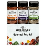 Rockin' Rubs Gourmet Seasoning Gift Set - 3 Full-Size Jars - Steak Mojo, BBQ Mojo, Tuscan Temptation - Gift for Men, Mom & Dad