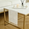 thumbnail image 4 of Lace Tassel Table Runner 100x30cm Boho Farmhouse Tablecloth Cover for Dining Table Sideboard Dresser Wedding Party Decor ( White/39.4x11.8in ), 4 of 6