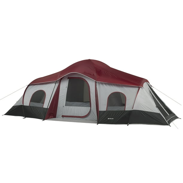 Ozark Trail 10 Person 3 Room Cabin Tent With 2 Side Entrances Walmart Com Walmart Com