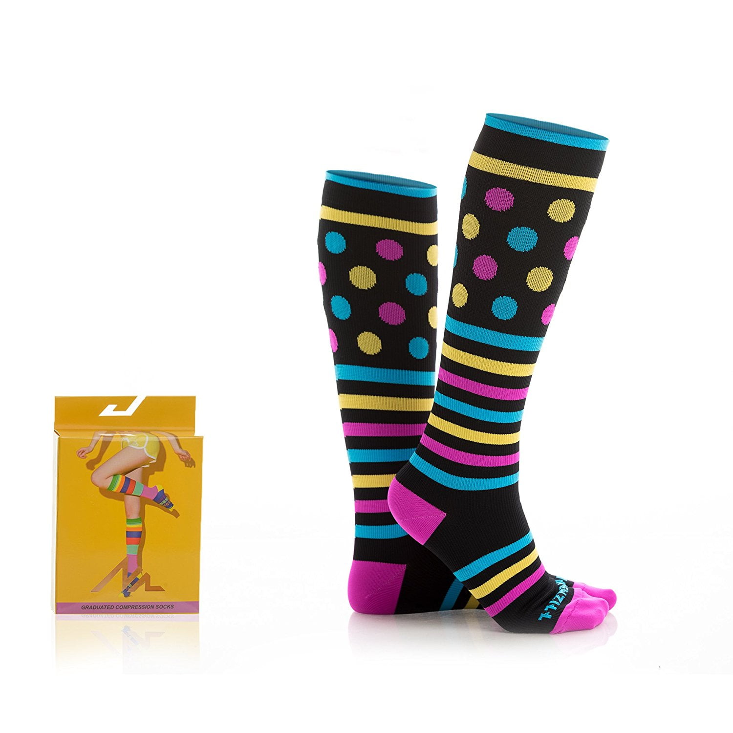 NEWZILL Compression Socks for Men & Women Medical Pregnancy Travel 20-30mmHg Diabetic Edema Best Stockings for Running Athletic Varicose Veins Shin Splints.