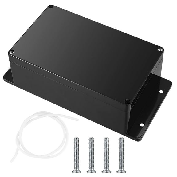 Junction box, junction box, IP65 waterproof electronic box, plastic casing for electronic projects, fixed ear junction box, black 200x120x75 mm