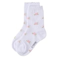 thumbnail image 3 of MeMoi Cotton-Rich Scallop-Trim Crew Sock with Mini-Floral Pattern - Girls - Female, 8, White, 3 of 3